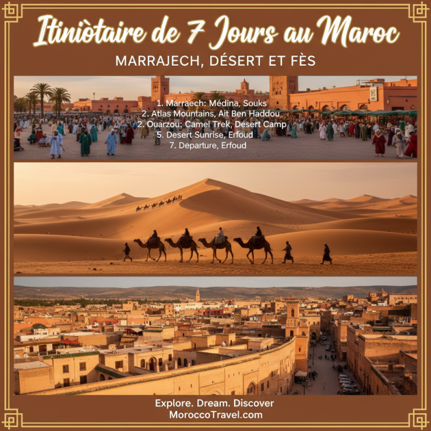 Itinéraire de 7 Jours au Maroc : Marrakech, Désert et Fès