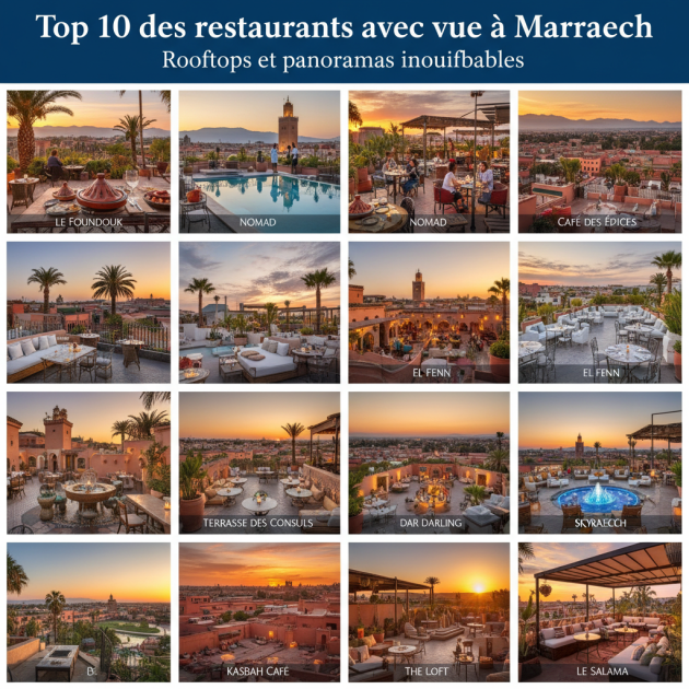 Top 10 des restaurants avec vue à Marrakech : Rooftops et panoramas inoubliables