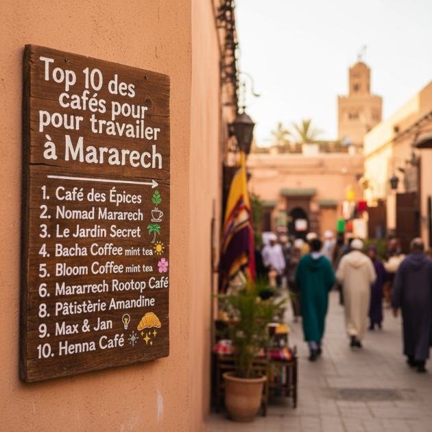 Top 10 des cafés pour travailler à Marrakech