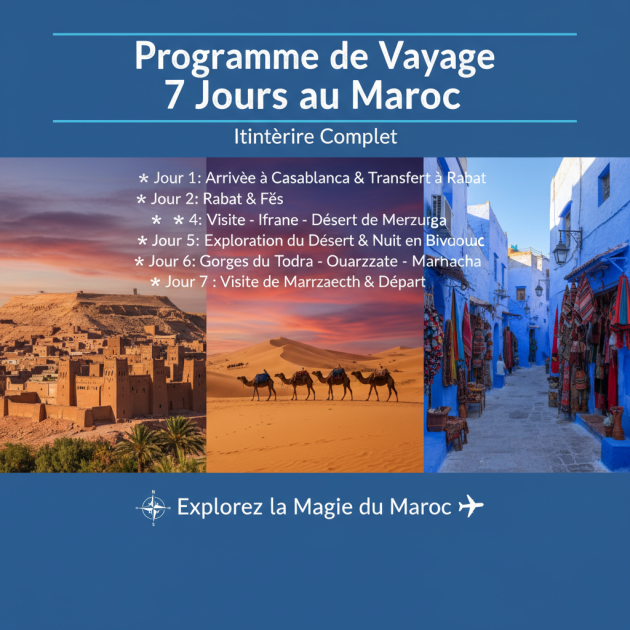 Programme de Voyage 7 Jours au Maroc : Itinéraire Complet
